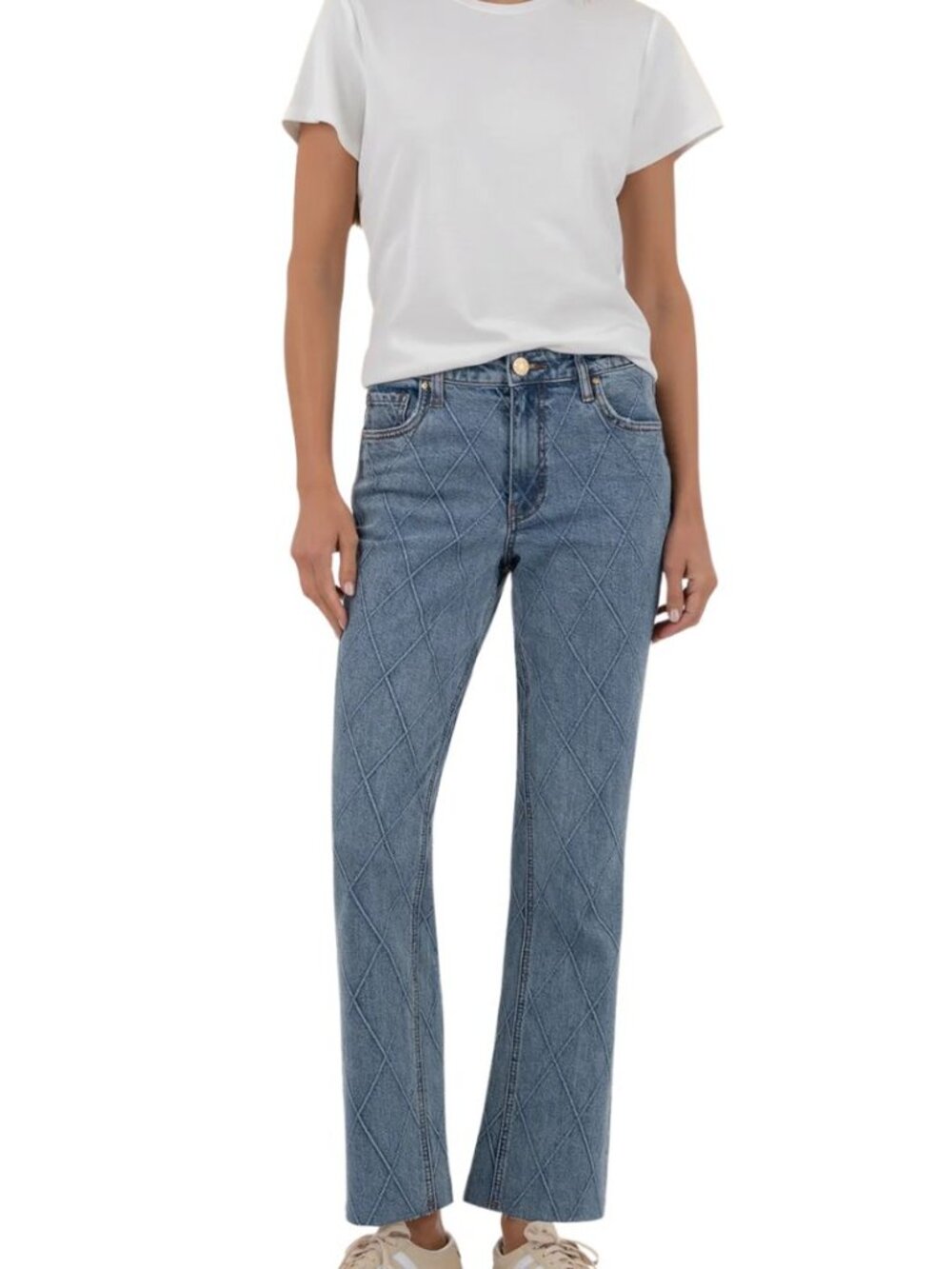 Kut from the Kloth High Rise Kelsey Ankle Flare Jeans - Light Blue. Size 0